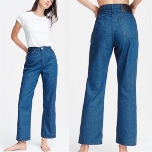 rag & bone Ruth Super High-Rise Straight-Leg Jeans in French Riviera Size 24